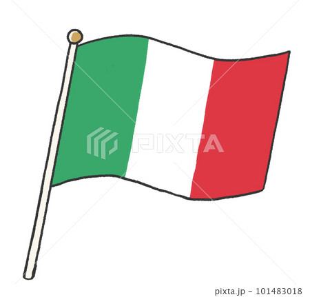 子供が手書きしたようなイタリアの国旗のイラスト 101483018