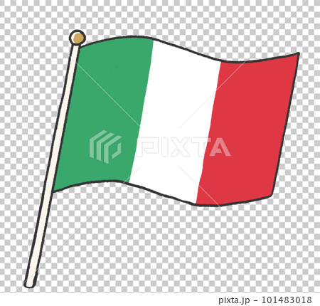 子供が手書きしたようなイタリアの国旗のイラスト 101483018