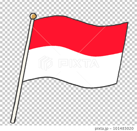 子供が手書きしたようなインドネシア共和国の国旗のイラスト 子供が手書きしたようなインドネシア共和国の国旗のイラスト 101483020