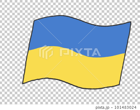 子供が手書きしたようなウクライナの国旗のイラスト 101483024
