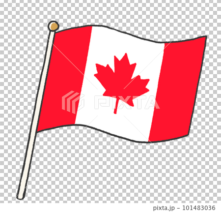 子供が手書きしたようなカナダの国旗のイラスト 101483036