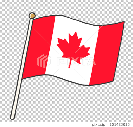 Illustration of the Canadian flag handwritten by a child 101483036