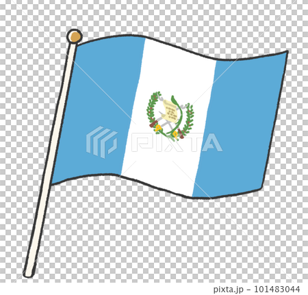 子供が手書きしたようなグアテマラの国旗のイラスト 101483044