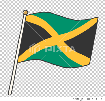 Jamaica flag illustration like hand drawn by a child 101483114