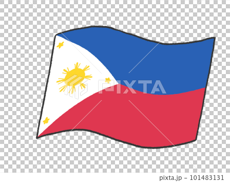 Illustration of the flag of the Republic of the Philippines like handwritten by a child Illustration of the flag of the Republic of the Philippines like handwritten by a child 101483131