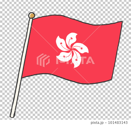 香港國旗的插圖,看起來像是孩子手寫的 香港國旗的插圖,看起來像是孩子手寫的 101483143