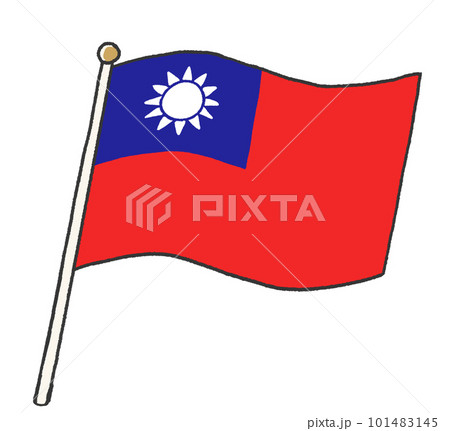 子供が手書きしたような台湾の国旗のイラスト 101483145