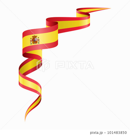 Spanish flag wavy abstract background. Vector illustration. 101483850