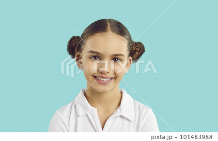 Portrait of smiling teen girl child posing 101483988