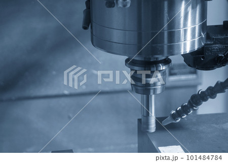 The CNC milling machine rough cutting the injection mold parts by indexable tools. The CNC milling machine rough cutting the injection mold parts by indexable tools. 101484784