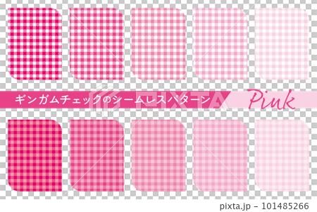 Gingham check seamless pattern set pink Gingham check seamless pattern set pink 101485266