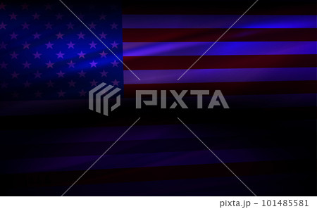 Dark composition with gradient and silhouette of america flag Dark composition with gradient and silhouette of america flag 101485581