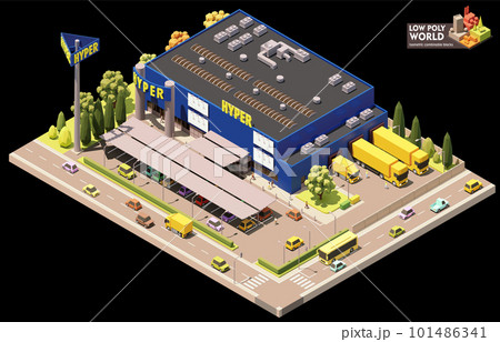 Vector isometric hypermarket building 101486341