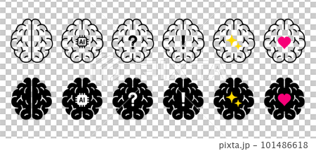 Artificial intelligence and human brain, genius inspiration vector icon illustration material Artificial intelligence and human brain, genius inspiration vector icon illustration material 101486618
