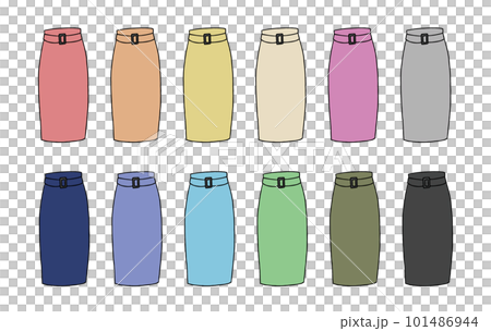 Illustration set of long skirt 101486944