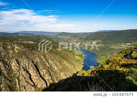 View of Canyon del Sil from Balcones de Madrid in Parada de Sil in Galicia, Spain, Europe 101487075