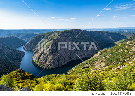 View of Canyon del Sil from Miradoiro da Columna in Parada de Sil in Galicia, Spain, Europe 101487088