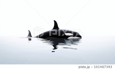 白背景のシャチ 白背景のシャチ 101487393