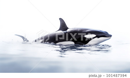 白背景のシャチ 白背景のシャチ 101487394