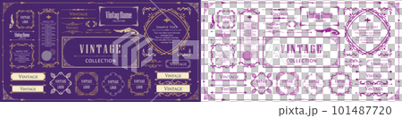 時尚的框架。設計模板。一組華麗的額頭。 101487720