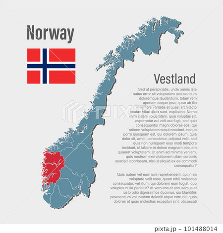 Vector map Norway, region Vestland 101488014