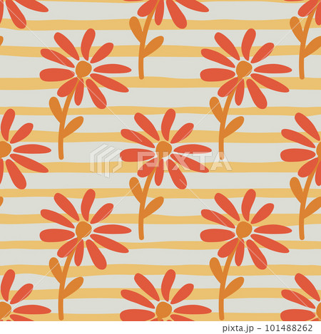 Doodle chamomile seamless pattern. Hand drawn ditsy print. Abstract floral ornament. Simple botanical backdrop. Doodle chamomile seamless pattern. Hand drawn ditsy print. Abstract floral ornament. Simple botanical backdrop. 101488262