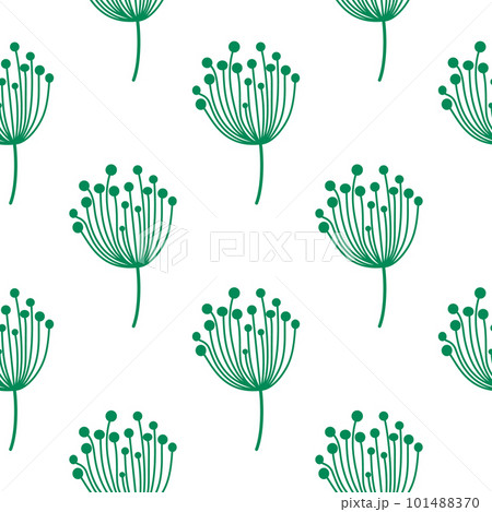 Simple dandelion silhouette seamless pattern. Blowball botanical background. Abstract floral wallpaper. Simple dandelion silhouette seamless pattern. Blowball botanical background. Abstract floral wallpaper. 101488370