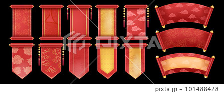 3D Chinese scroll set 101488428