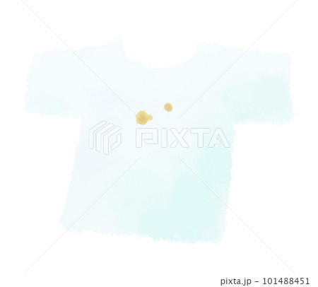 にじんだ水彩風のシミが付いたTシャツの手描きイラスト にじんだ水彩風のシミが付いたTシャツの手描きイラスト 101488451