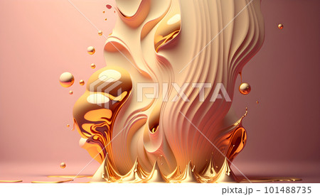 Metallic golden swirls morphing abstract fluid art Metallic golden swirls morphing abstract fluid art 101488735