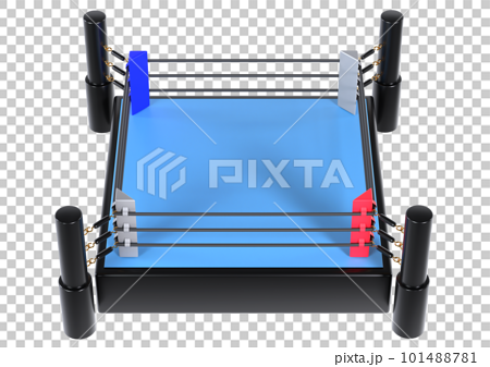 プロレスやボクシング、総合格闘技で使用するリングの俯瞰3Dイラスト。3Dレンダリング。 101488781