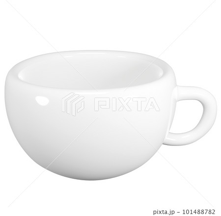 コーヒーやスープなどを入れる白いカップの3Dイラスト。3Dレンダリング。 101488782