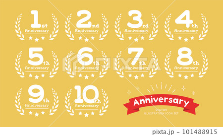 アニバーサリー アイコンセット ベクターイラスト 101488915