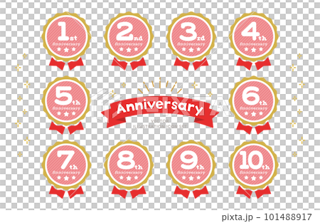 アニバーサリー アイコンセット ベクターイラスト 101488917