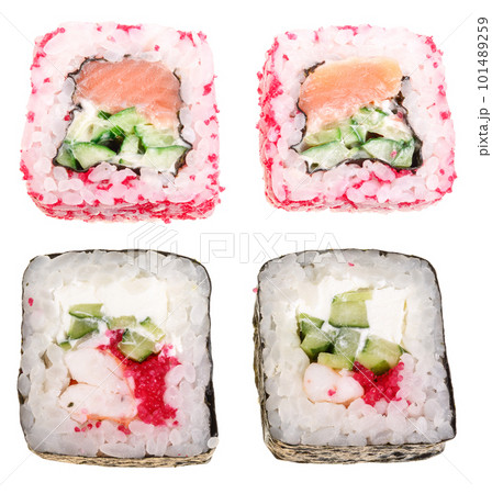 sushi roll isolated on white background without a shadow 101489259