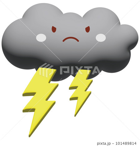 可愛い雷雲のイラスト 101489814