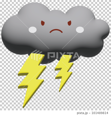 可愛的雷雲插畫 101489814