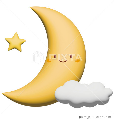 可愛い月と星のイラスト 101489816