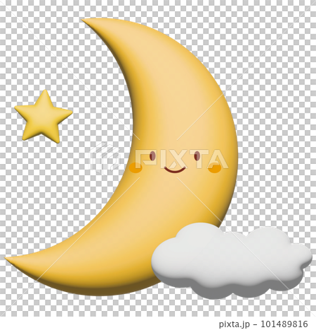 可愛い月と星のイラスト 101489816