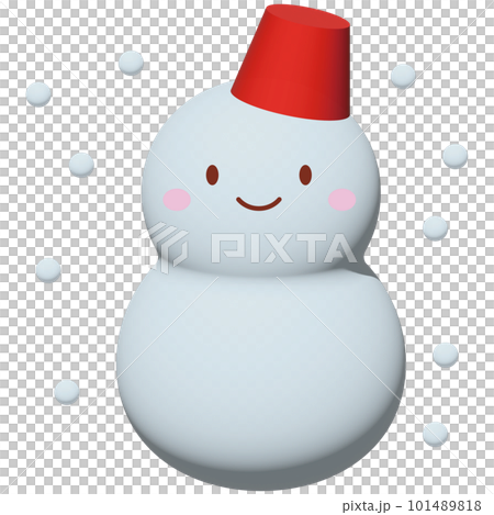 一個可愛的雪人的插圖 101489818