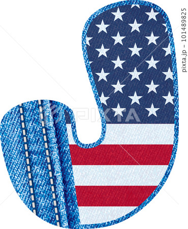 The Letter J with the texture of blue denim fabric and USA flag - Initial J font with jean fabric and American flag- jean fabric english alphabet A to Z The Letter J with the texture of blue denim fabric and USA flag - Initial J font with jean fabric and American flag- jean fabric english alphabet A to Z 101489825