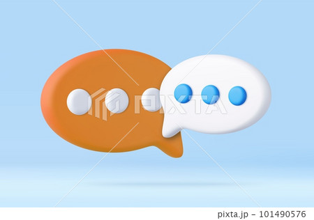 3d Blank white speech bubble pin 101490576