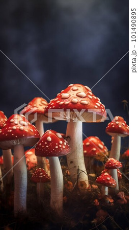Fly agaric mushrooms. Generative AI Fly agaric mushrooms. Generative AI 101490895