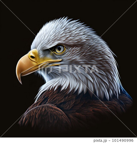 Eagle portrait sticker. Generative AI 101490996