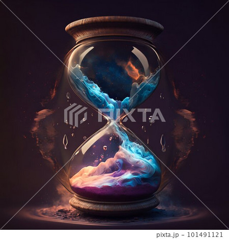Hourglass flow of time and space. Generative AI 101491121