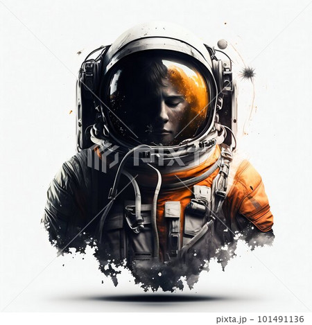 Astronaut in spacesuit isolated. Generative AI 101491136