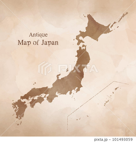 水彩風 アンティーク日本地図 古地図 水彩風 アンティーク日本地図 古地図 101493059