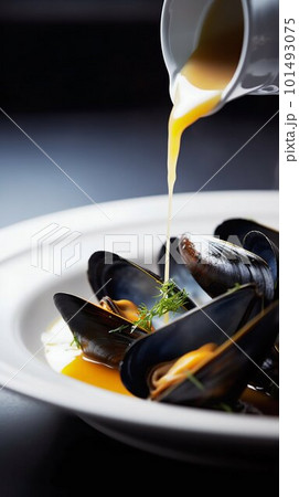 Mussels sea food. Generative AI Mussels sea food. Generative AI 101493075