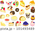 主線なしのスイーツとケーキのアイコンイラストセット 101493489