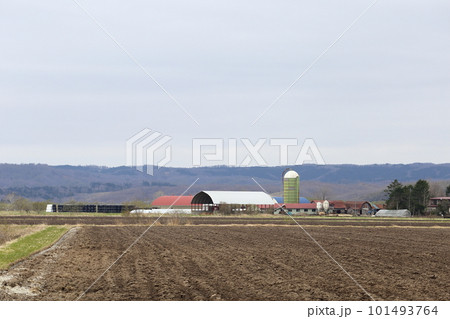 北海道 オホーツク地方 牧場のある風景 北海道 オホーツク地方 牧場のある風景 101493764